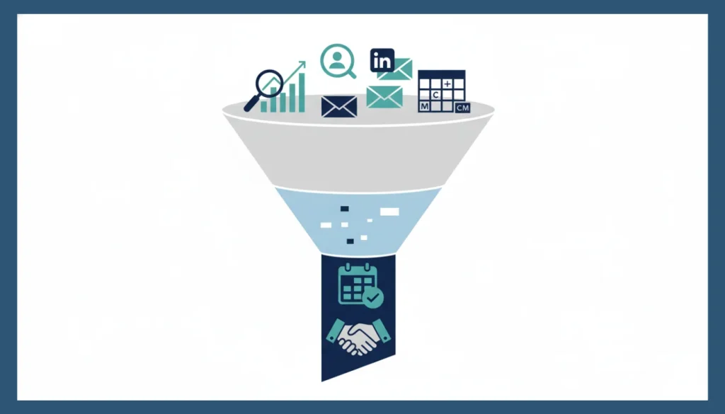1. Sales funnel diagram showing how virtual assistants handle